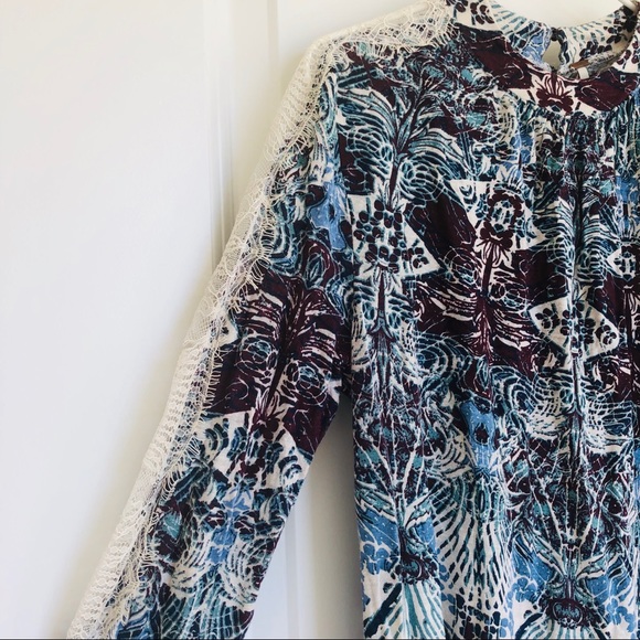 Free People Nouveau Blouse Boho Lace Top - Picture 6 of 8